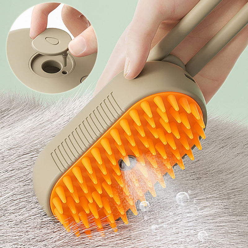 Electric Steam Brush for Cats and Dog-3in 1 Grooming and Massage Tool