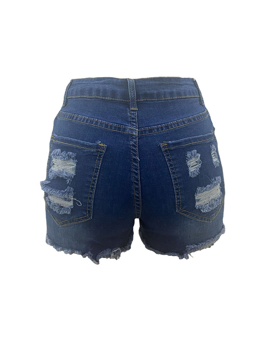 High Waist Ripped Denim Shorts - Summer Style for Women