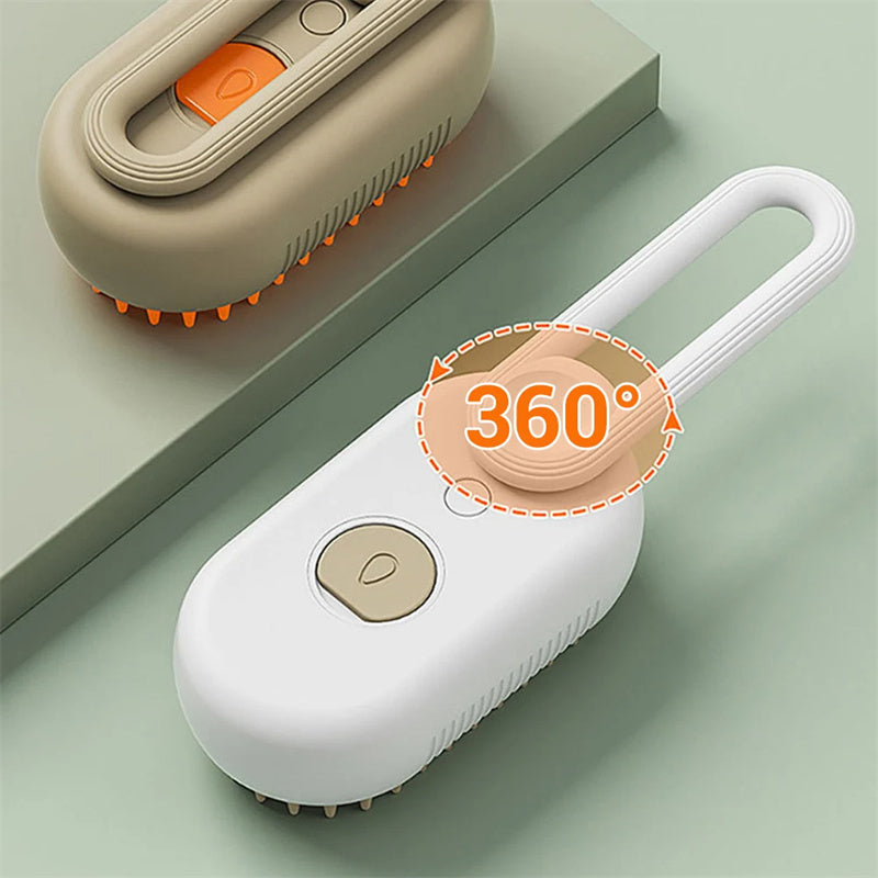 Electric Steam Brush for Cats and Dog-3in 1 Grooming and Massage Tool