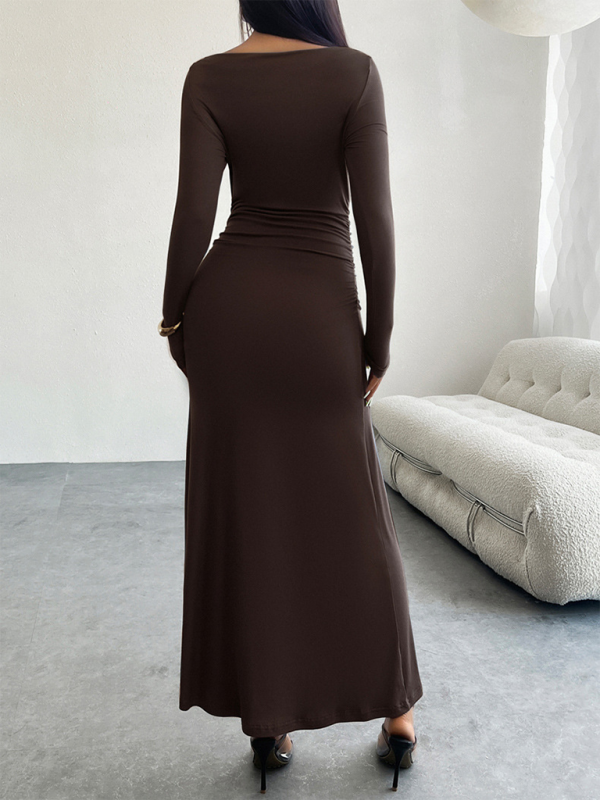 Elegant Off-Shoulder Bodycon Maxi Dress -Available in Multiple Colors