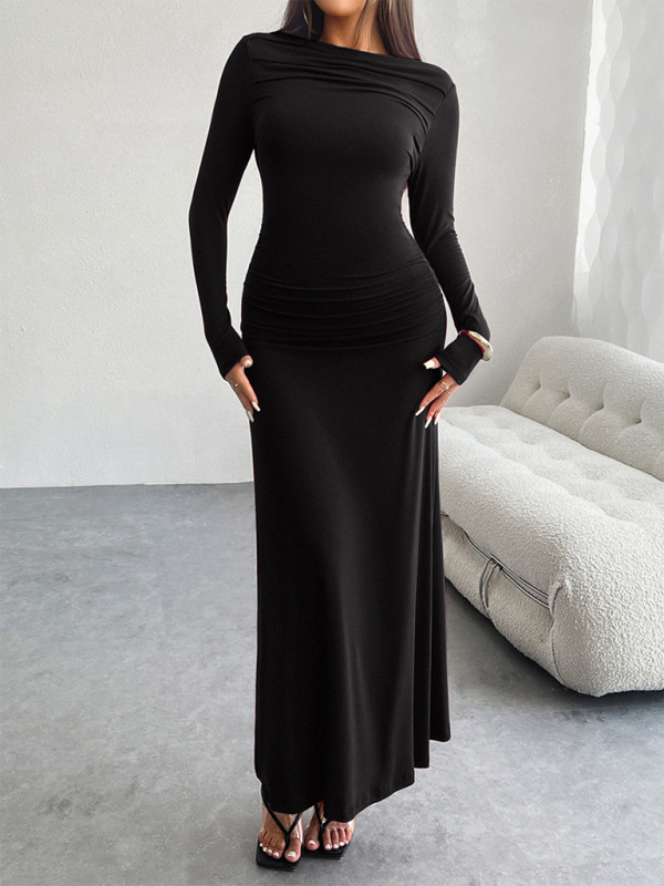 Elegant Off-Shoulder Bodycon Maxi Dress -Available in Multiple Colors