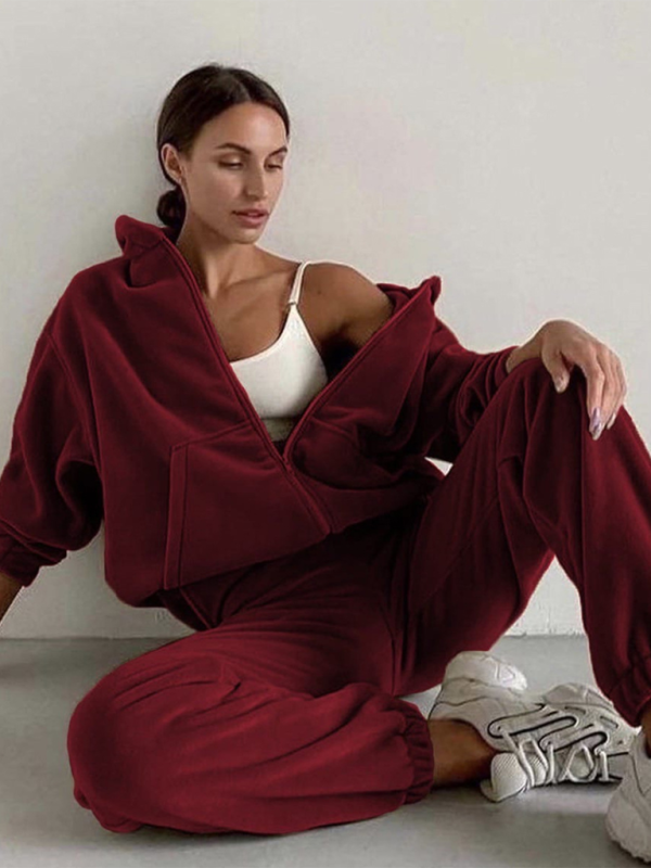 Casual Corduroy Hoodie Tracksuit Set -Fall Edition