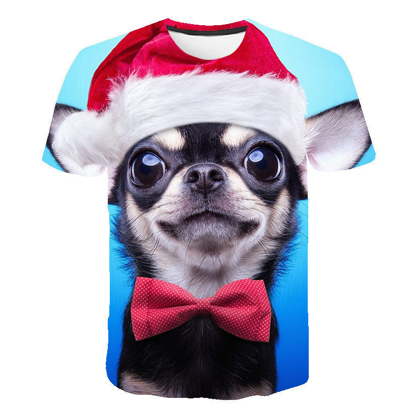 Tricou casual cu imprimeu cu pisici și câini - Model pentru copii