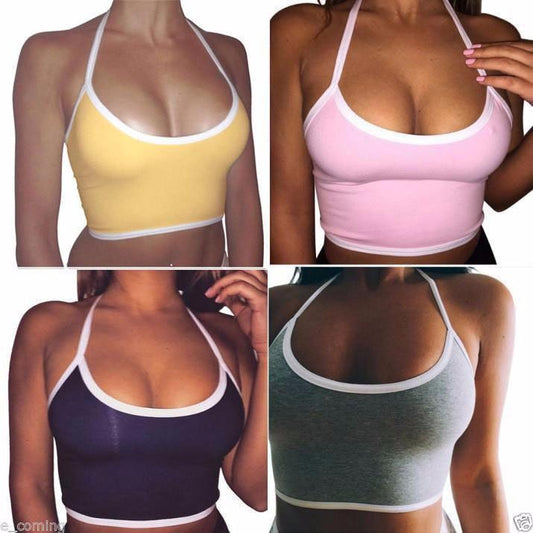 Halter Bralette Crop Top - Soft & Stretchy Summer Fit