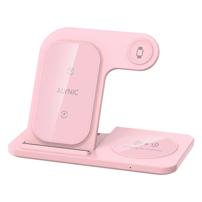 15W 3 In 1 LED Fast Wireless Charger Stand Foldable Charging Station For Smart Phone 15 14 13 12 11 IWatch 9 8 7 6 5 Airpods Pro