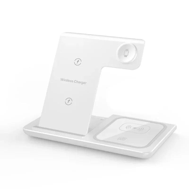 15W 3 In 1 LED Fast Wireless Charger Stand Foldable Charging Station For Smart Phone 15 14 13 12 11 IWatch 9 8 7 6 5 Airpods Pro