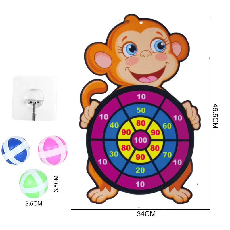 Kids Dart Board Game - Safe & Educational Toy for Ages 3-12 - Indoor /Outdoor Sticky Ball Target