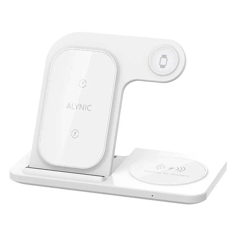 15W 3 In 1 LED Fast Wireless Charger Stand Foldable Charging Station For Smart Phone 15 14 13 12 11 IWatch 9 8 7 6 5 Airpods Pro