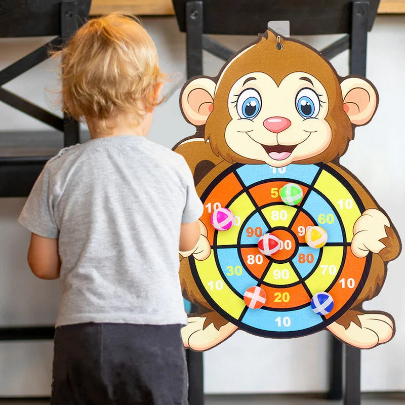 Kids Dart Board Game - Safe & Educational Toy for Ages 3-12 - Indoor /Outdoor Sticky Ball Target