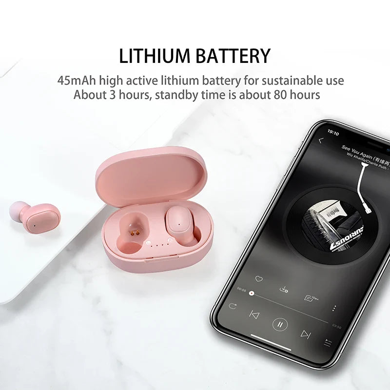 A6Lite TWS Bluetooth Earbuds -Wireless Headphones for Android & iphone - Compact Lightweight  & Hi-Fi Stereo