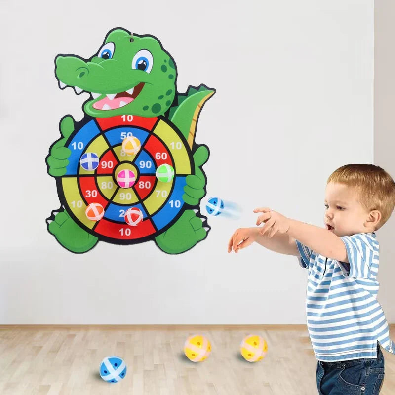 Kids Dart Board Game - Safe & Educational Toy for Ages 3-12 - Indoor /Outdoor Sticky Ball Target
