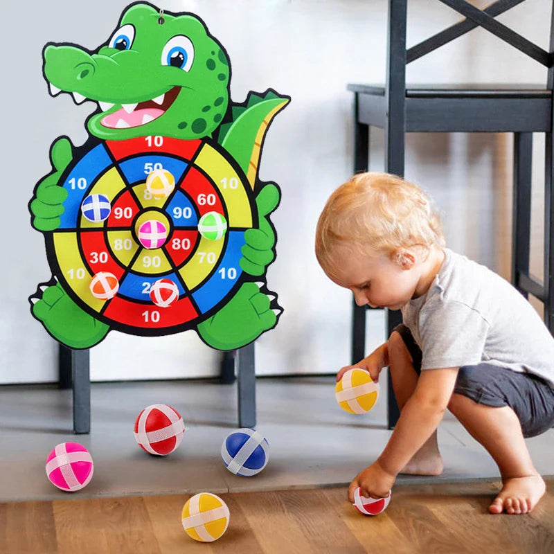 Kids Dart Board Game - Safe & Educational Toy for Ages 3-12 - Indoor /Outdoor Sticky Ball Target