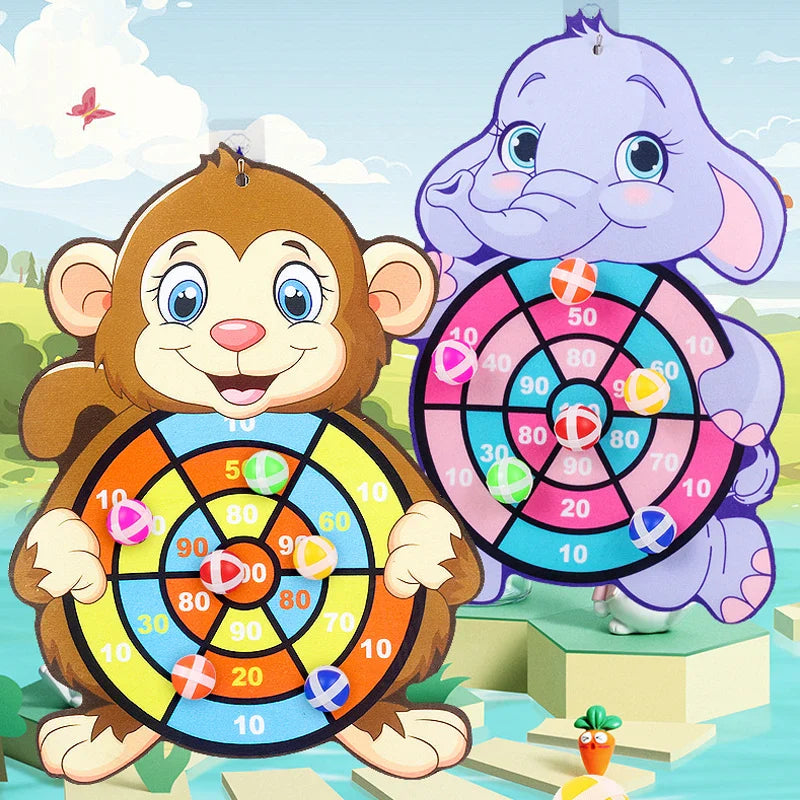 Kids Dart Board Game - Safe & Educational Toy for Ages 3-12 - Indoor /Outdoor Sticky Ball Target