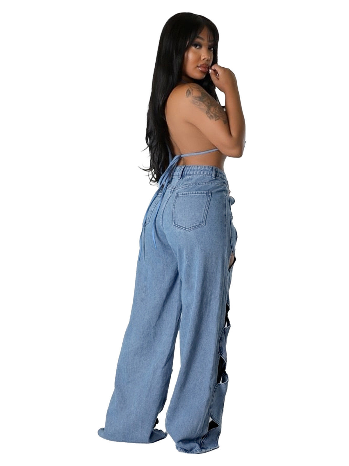 Cut- Out Love Twist Jeans-Edgy & Bold Stayle