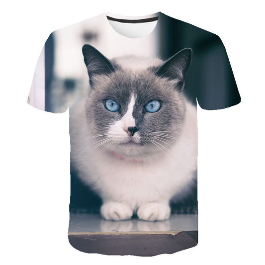 Casual T-shirt With Cats and Dogs Print-Kids Model