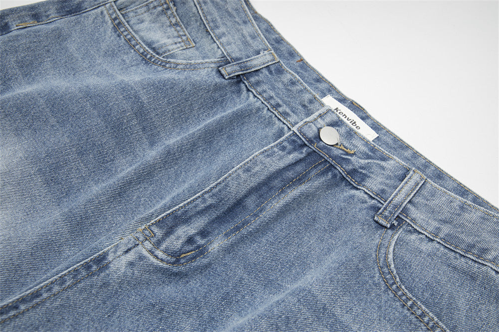 Graffiti-Print Ripped Jeans-Oversized Streetwear for woman