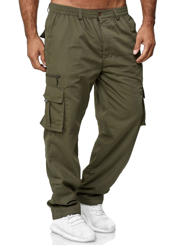 Pantaloni cargo drepți, lejeri, cu buzunare multiple, casual pentru bărbați 