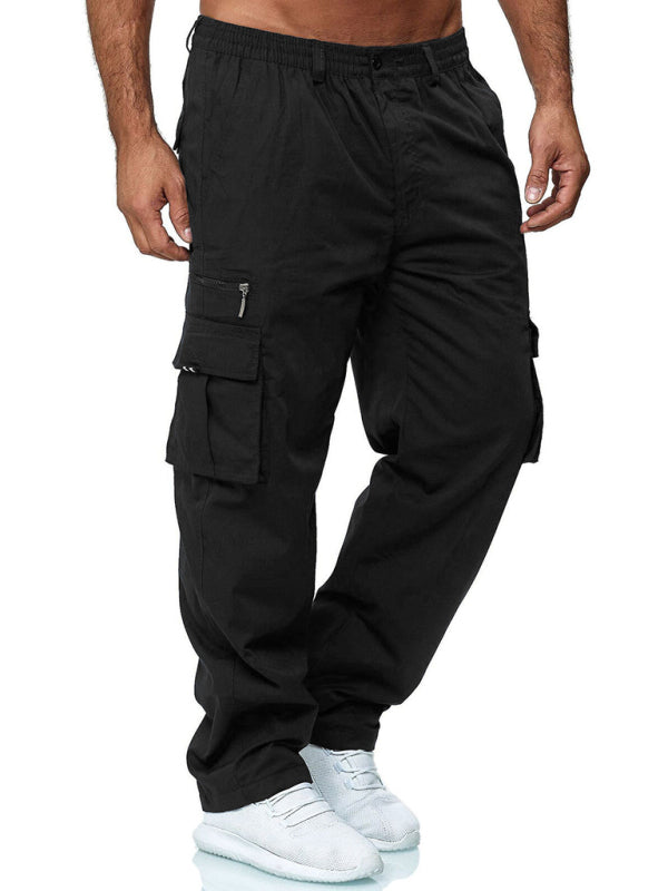 Pantaloni cargo drepți, lejeri, cu buzunare multiple, casual pentru bărbați 