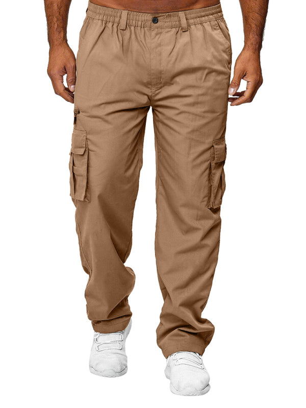 Pantaloni cargo drepți, lejeri, cu buzunare multiple, casual pentru bărbați 