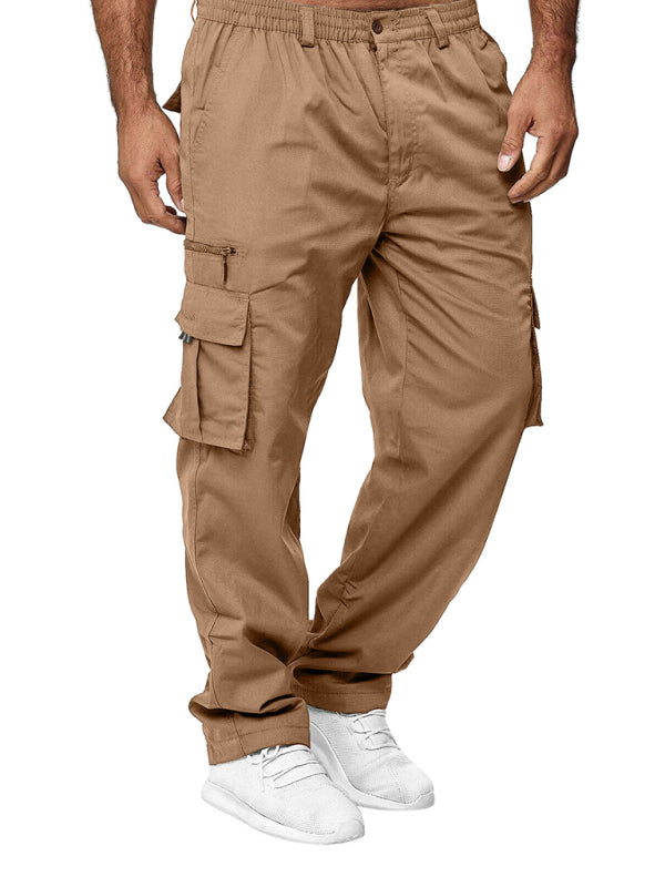 Pantaloni cargo drepți, lejeri, cu buzunare multiple, casual pentru bărbați 