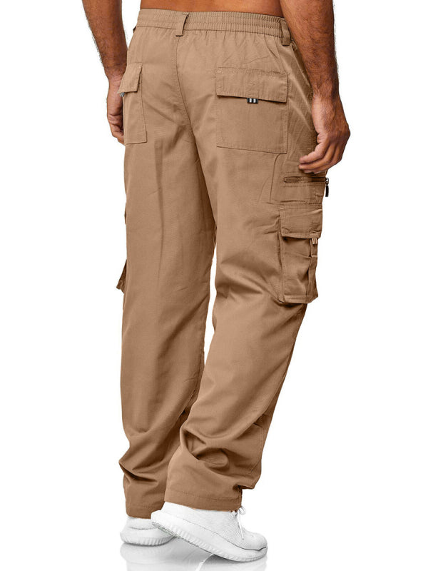 Pantaloni cargo drepți, lejeri, cu buzunare multiple, casual pentru bărbați 