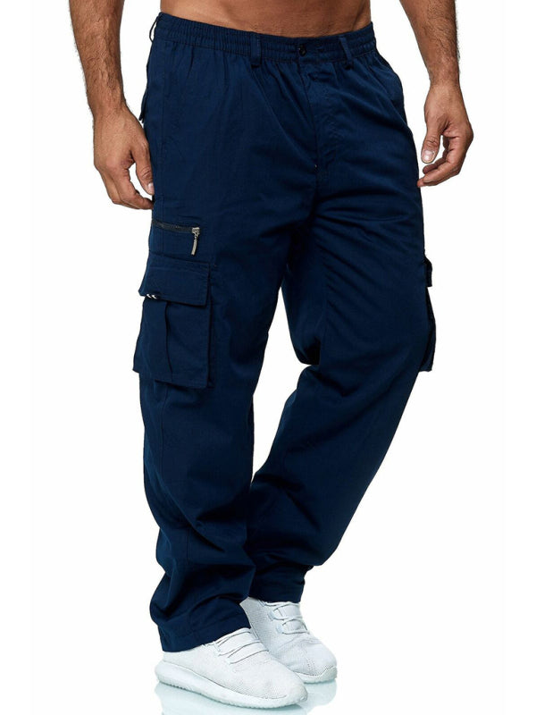 Pantaloni cargo drepți, lejeri, cu buzunare multiple, casual pentru bărbați 