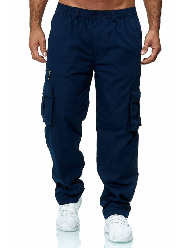 Pantaloni cargo drepți, lejeri, cu buzunare multiple, casual pentru bărbați 