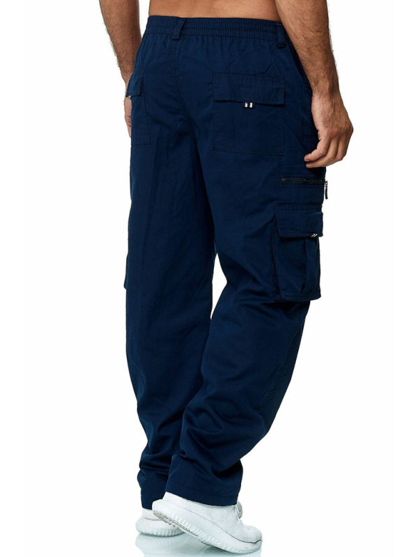 Pantaloni cargo drepți, lejeri, cu buzunare multiple, casual pentru bărbați 