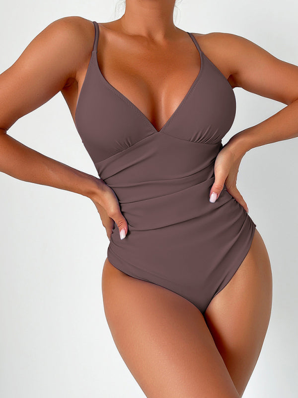 Shaping V-Neck Swimsuit Multiple Colors