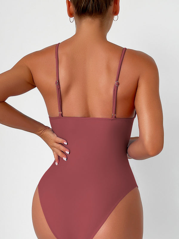 Shaping V-Neck Swimsuit Multiple Colors