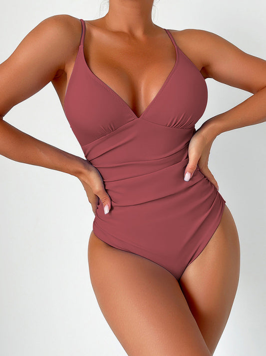 Shaping V-Neck Swimsuit Multiple Colors