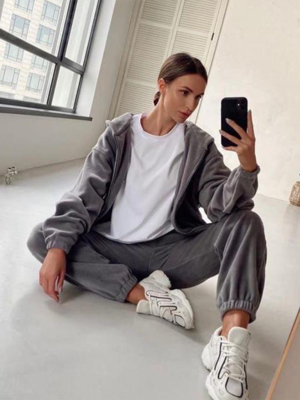 Casual Corduroy Hoodie Tracksuit Set -Fall Edition