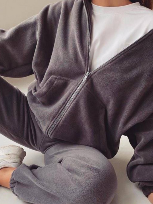 Casual Corduroy Hoodie Tracksuit Set -Fall Edition