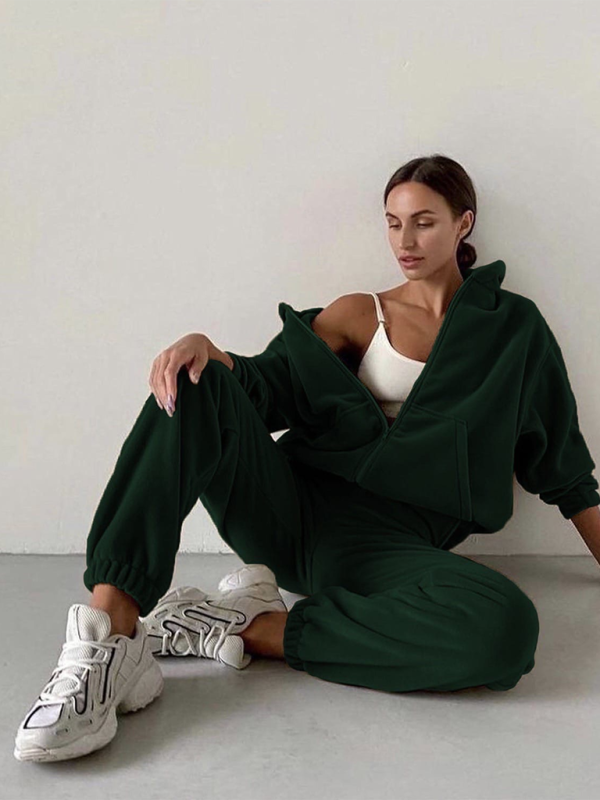 Casual Corduroy Hoodie Tracksuit Set -Fall Edition