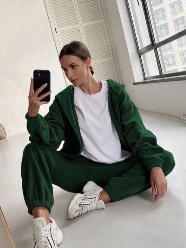 Casual Corduroy Hoodie Tracksuit Set -Fall Edition