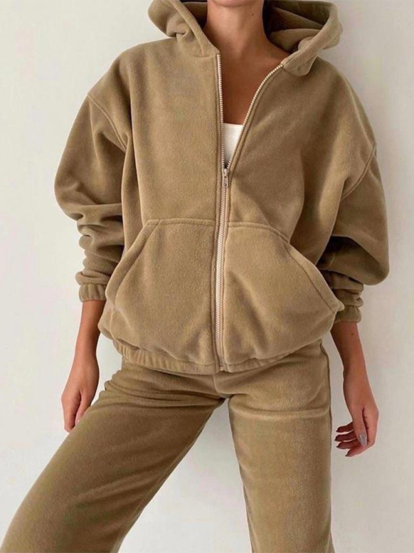 Casual Corduroy Hoodie Tracksuit Set -Fall Edition