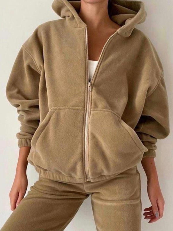 Casual Corduroy Hoodie Tracksuit Set -Fall Edition